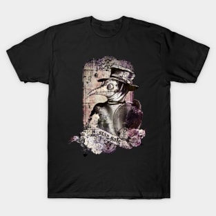 Plague Doctor Say "stay safe" vintage purple Edit T-Shirt